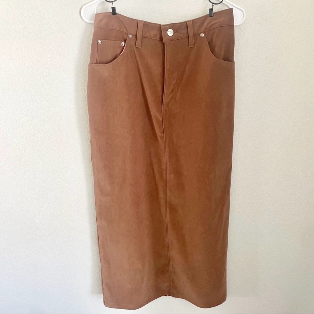 Vintage Roughrider by Circle T Tan Western Maxi Skirt Suede Feel 5/6